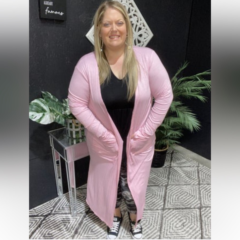 Heimish Light Pink Long Cardigan Sz Large